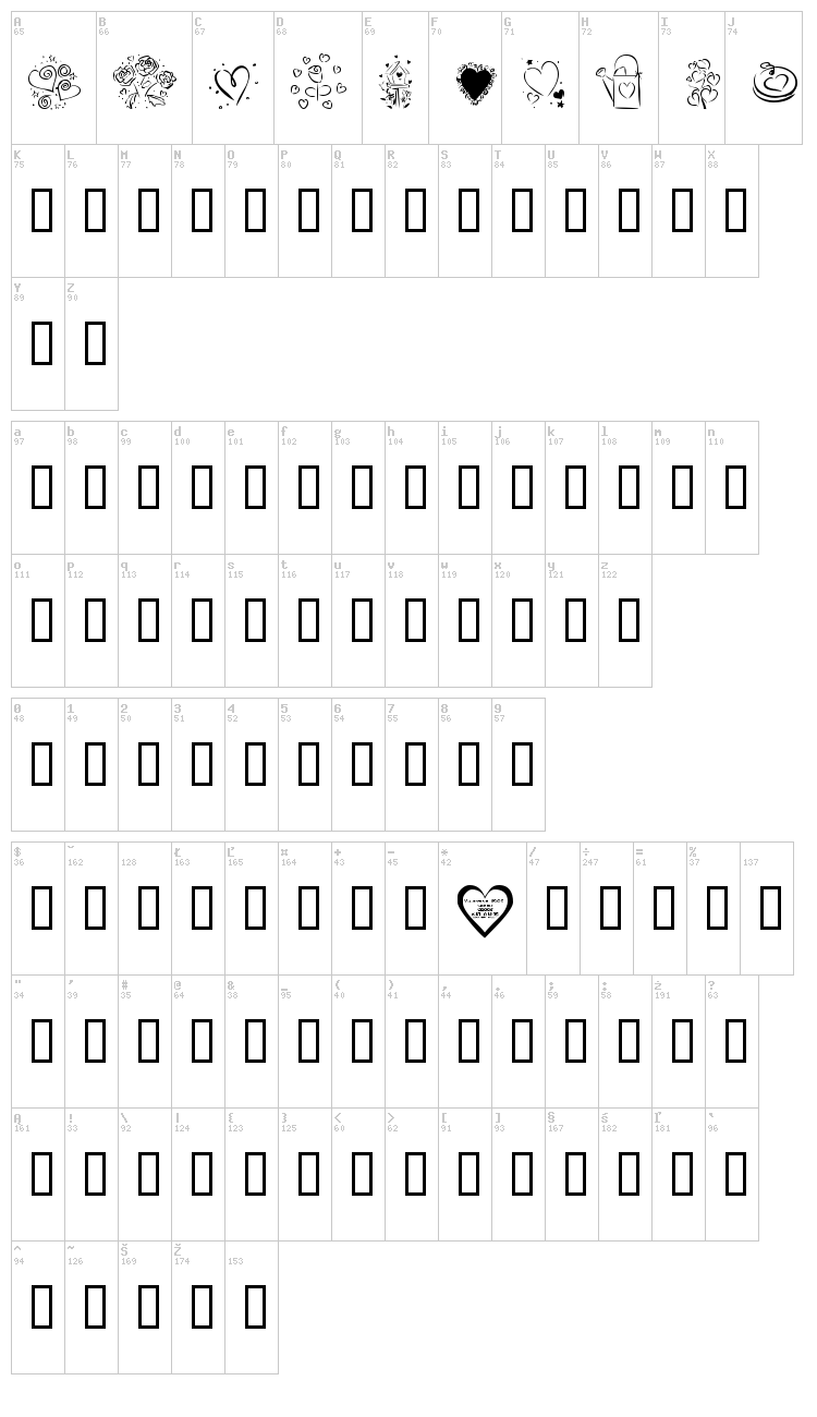 KR Valentines 2006 font map